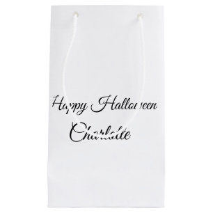 SIMPLE MINIMAL.CUTIE ADD NAME BABY happy Halloween Small Gift Bag