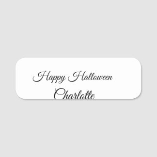 SIMPLE MINIMAL.CUTIE ADD NAME BABY happy Halloween Tag