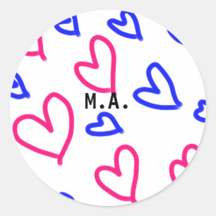 SIMPLE MINIMAL.CUTIE ADD NAME BABY heart add lette Classic Round Sticker