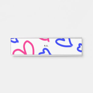 SIMPLE MINIMAL.CUTIE ADD NAME BABY heart add lette Door Sign