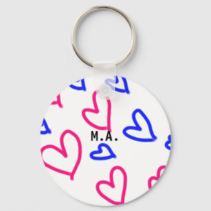 SIMPLE MINIMAL.CUTIE ADD NAME BABY heart add lette Key Ring