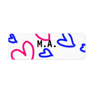 SIMPLE MINIMAL.CUTIE ADD NAME BABY heart add lette Return Address Label