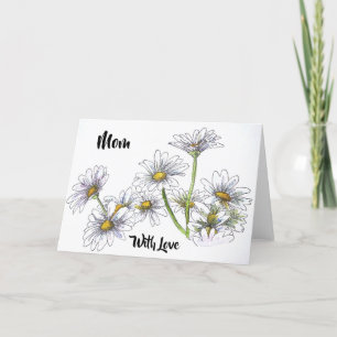 Simple minimal daisy watercolour named thank you card