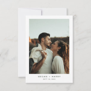 Simple Minimal Dark Green Wedding Thank You Card