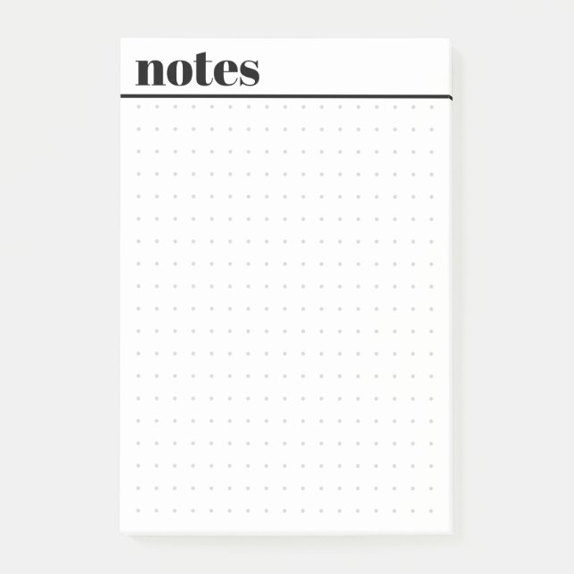 Simple Minimal Dot Grid Sticky Notes Pad (Front)