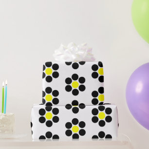 Simple Minimal Dots Black Wrapping Paper