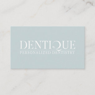 Simple Minimal Dusky Soft Blue Logo Professional Business Card