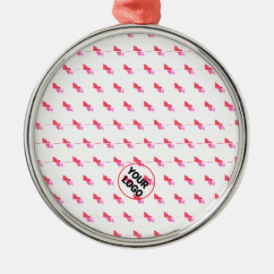Simple minimal elegant add photo name text custom metal ornament