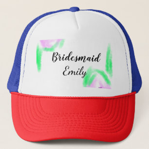 Simple minimal elegant bridesmaid wedding favours trucker hat