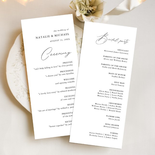 Simple Minimal Elegant Catholic Wedding Ceremony Program (Creator Uploaded)