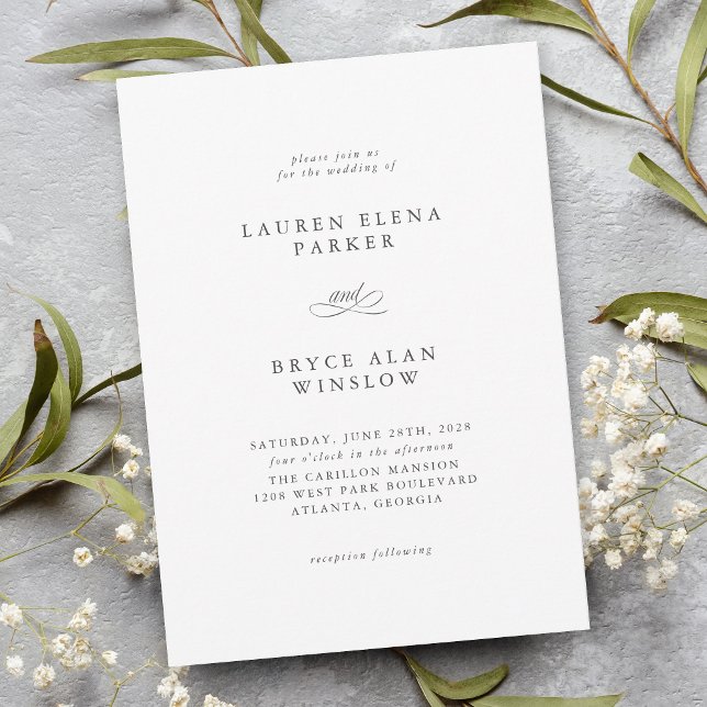 Simple Minimal Elegant Classic Wedding Invitation (Creator Uploaded)