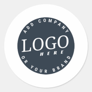 Simple Minimal Elegant Custom Business Logo Classic Round Sticker