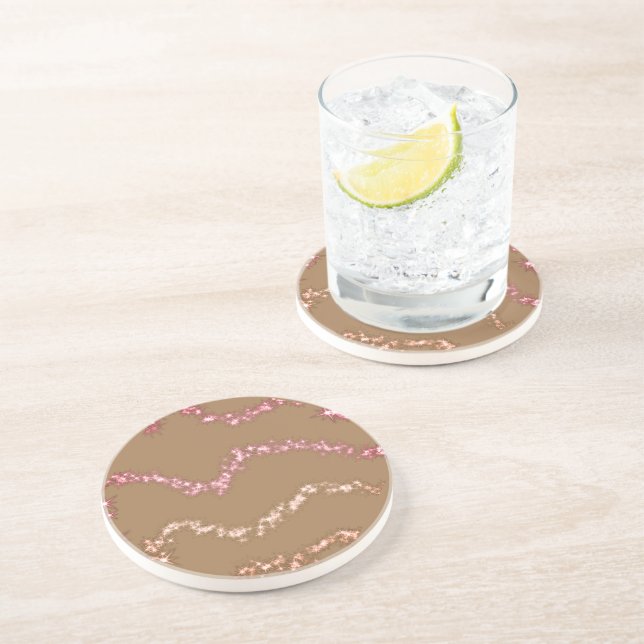 Simple minimal elegant custom circle photo collage coaster (Side)