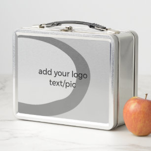 Simple minimal elegant custom circle photo collage metal lunch box