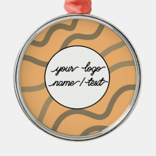 Simple minimal elegant custom circle photo collage metal ornament
