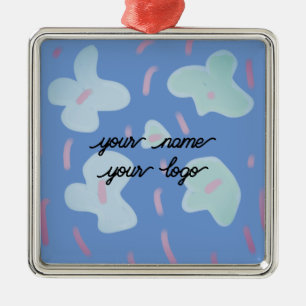 Simple minimal elegant custom circle photo collage metal ornament