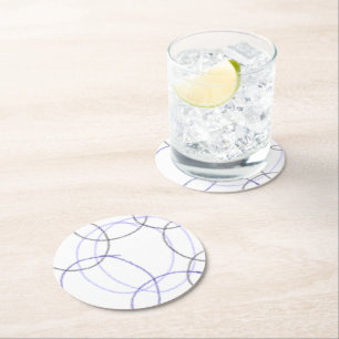 Simple minimal elegant custom circle photo collage round paper coaster
