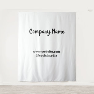 Simple minimal elegant custom company name text tapestry