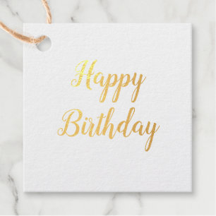 simple minimal elegant custom happy birthday gift  favour tags
