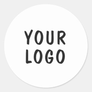 Simple minimal elegant custom logo company  classic round sticker