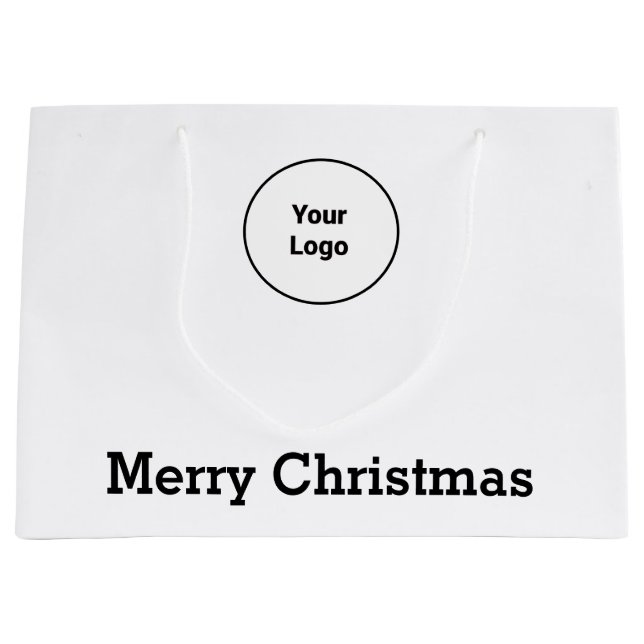 Simple minimal elegant custom logo here compan large gift bag (Front)