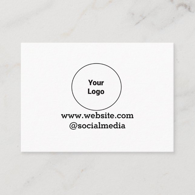 Simple minimal elegant custom logo here company   business card (Front)