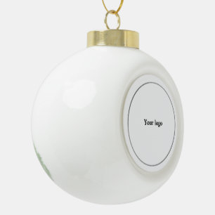 Simple minimal elegant custom logo here company c ceramic ball christmas ornament
