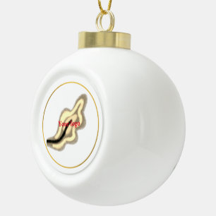 Simple minimal elegant custom logo here company  c ceramic ball christmas ornament