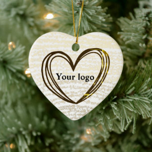 Simple minimal elegant custom logo here company c ceramic ornament
