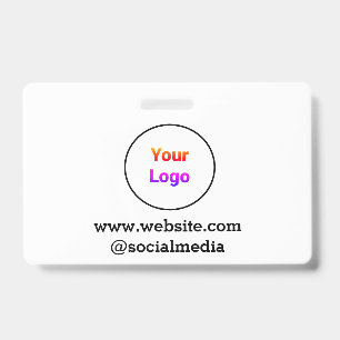 Simple minimal elegant custom logo here company c ID badge