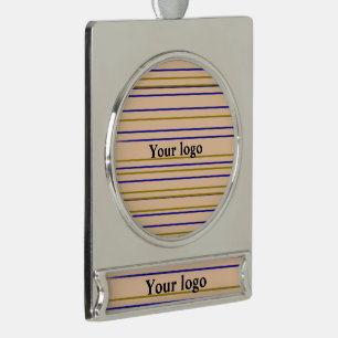 Simple minimal elegant custom logo here company  c silver plated banner ornament