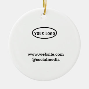 Simple minimal elegant custom logo here company  ceramic ornament
