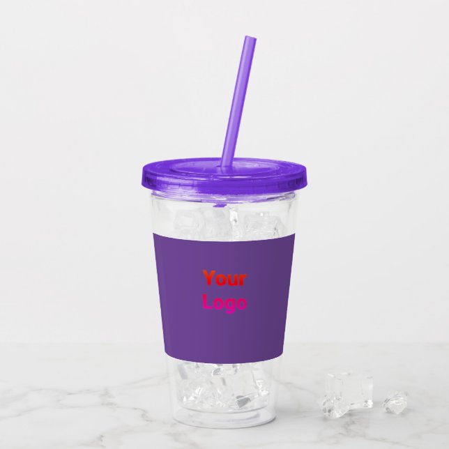 Simple minimal elegant custom logo here company cl acrylic tumbler (Back Ice)