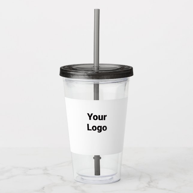 Simple minimal elegant custom logo here company cl acrylic tumbler (Front)