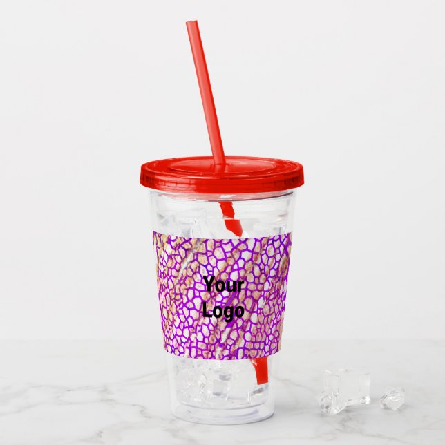 Simple minimal elegant custom logo here company cl acrylic tumbler (Front Ice)