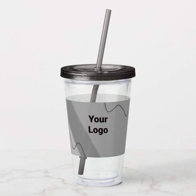 Simple minimal elegant custom logo here company cl acrylic tumbler (Back)