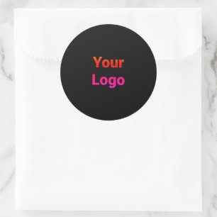 Simple minimal elegant custom logo here company cl classic round sticker
