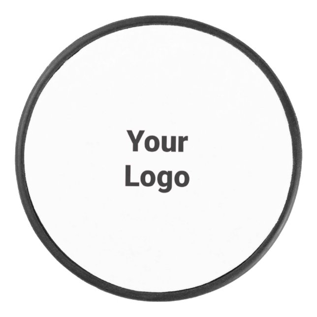 Simple minimal elegant custom logo here company cl hockey puck (Front)