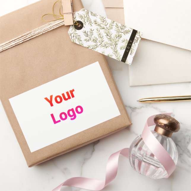 Simple minimal elegant custom logo here company cl rectangular sticker (Gifting)