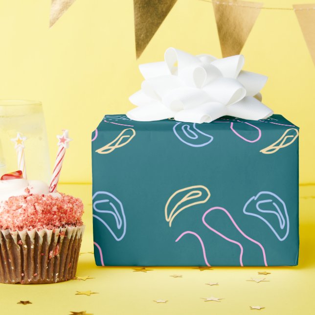 Simple minimal elegant custom logo here company cl wrapping paper (Birthday Party)