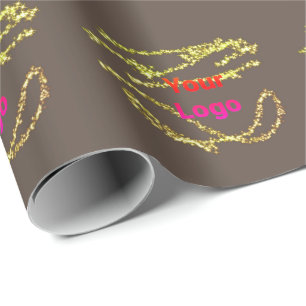 Simple minimal elegant custom logo here company cl wrapping paper