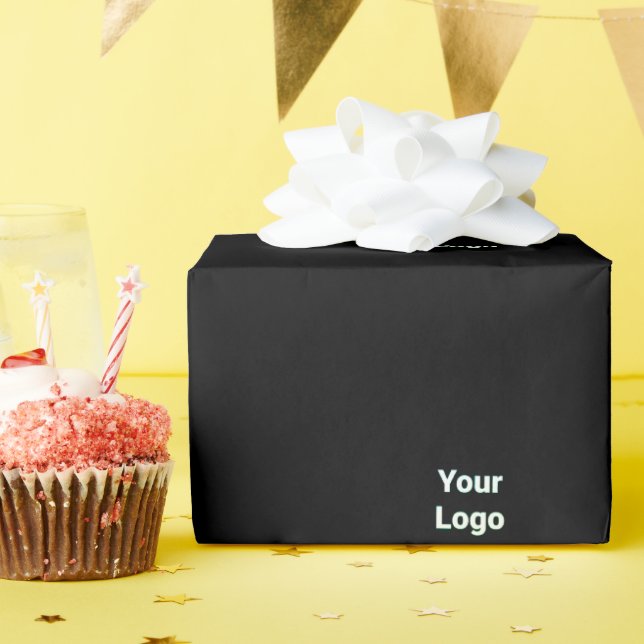 Simple minimal elegant custom logo here company cl wrapping paper (Birthday Party)