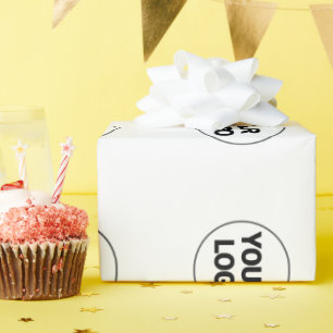 Simple minimal elegant custom logo here company cl wrapping paper