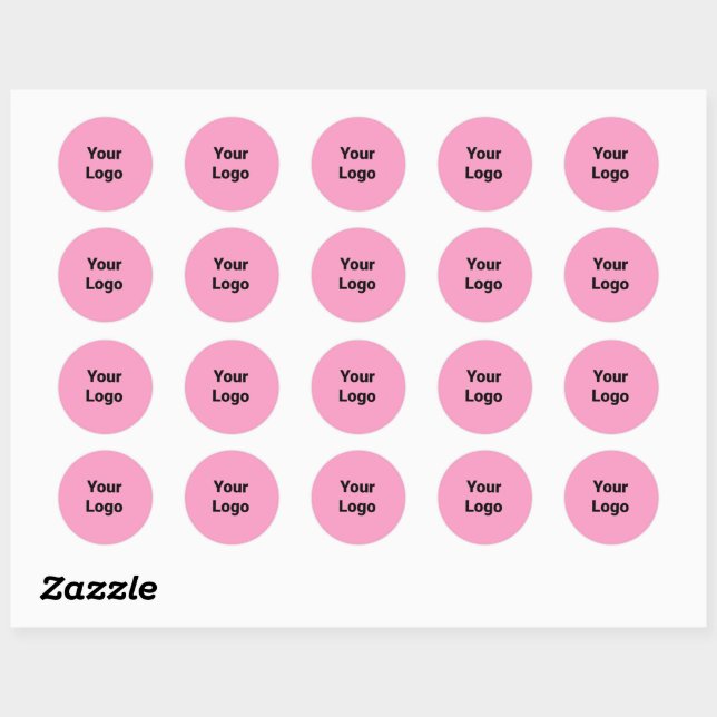 Simple minimal elegant custom logo here company    classic round sticker (Sheet)
