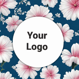 Simple minimal elegant custom logo here company  classic round sticker