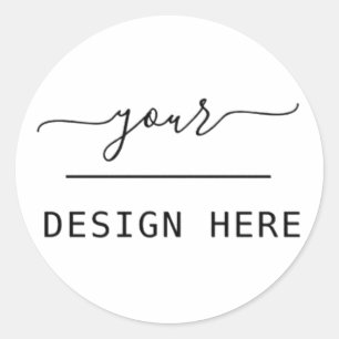 Simple minimal elegant custom logo here company  classic round sticker
