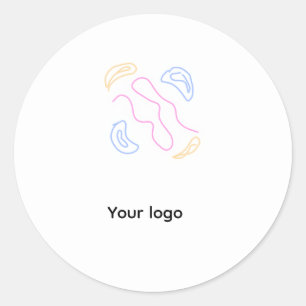 Simple minimal elegant custom logo here company classic round sticker