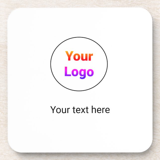 Simple minimal elegant custom logo here company   coaster (Front)