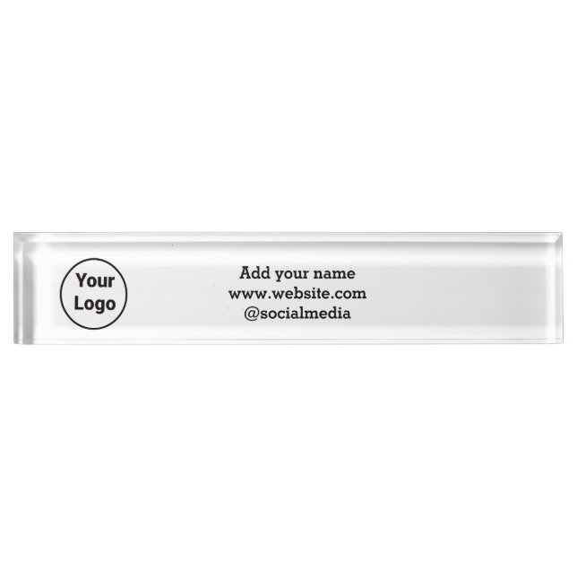 Simple minimal elegant custom logo here company  d nameplate (Front)