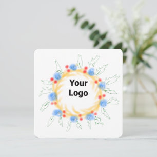 Simple minimal elegant custom logo here company  g holiday card